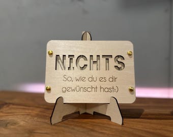 Money gift, wood, gift card, nothing, birthday present, nothing