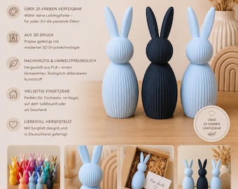 Ribbed bunny decorations made from recycled PLA - Modern Easter decorations for your home - Eco-friendly Easter bunny decorations