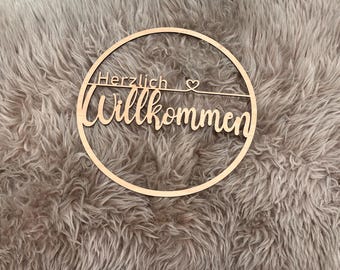 Welcome wreath, door sign, wedding or housewarming gift, personalized door sign