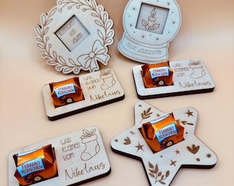Gift wrapping for chocolate bars, souvenir, gift idea, small token of appreciation, Christmas