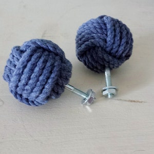 Monkey Fist Drawer Pulls Set of Two Blue image 3