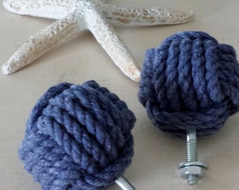 Monkey Fist Drawer Pulls- Set of Two - Blue