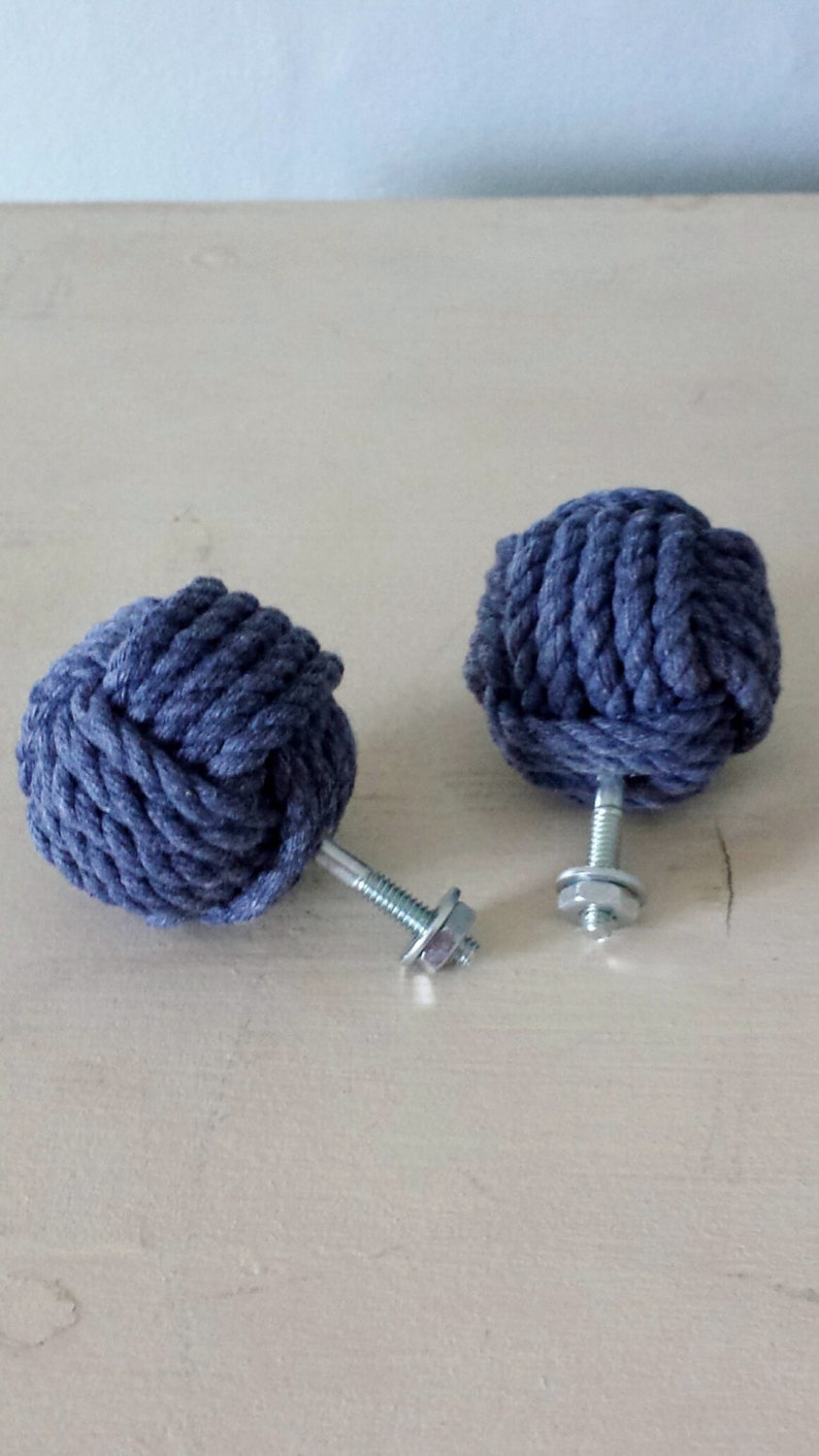 Monkey Fist Drawer Pulls Set of Two Blue image 5