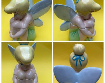 Rare And Retired Vintage Disney Pouting Tinker Bell Cookie Jar