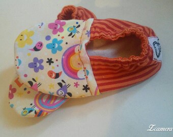 PEANUTS *Fancy* baby moccasins softsoles 14 cm * rainbow + stripes * cool baby gift - 18- 24 Months