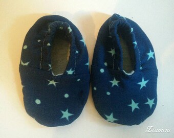 PEANUTS *Starry Night* baby moccasins * TG 0 * newbornm *  Sweat Sole * Comfy & Cool