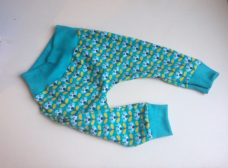Harem pants 12-18 months HIPSTER Mint Garden