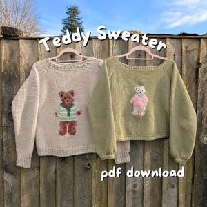 Teddy Sweater by Chloe&#39;s Crafty Life | Cute Bear Jumper | Instant PDF Download | Unisex Adult&#39;s & Child&#39;s Crochet Clothes