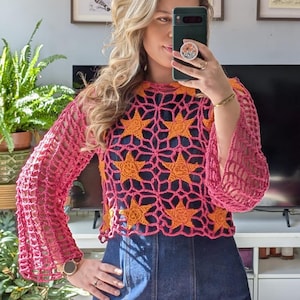 Starry Mesh Crochet Top Pattern | Women's Summer Clothes (PDF Download)