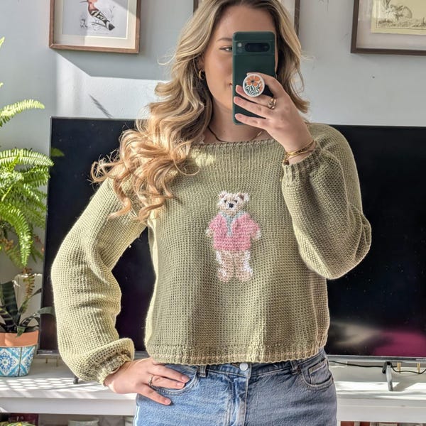 Teddy Sweater by Chloe's Crafty Life | Cute Bear Jumper | Instant PDF Download | Unisex Adult's & Child's Crochet Clothes