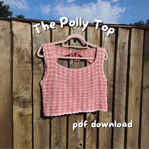Chloe's Crafty Life の Polly Top | 初心者向けの夏のかぎ針編みパターン | すぐに PDF をダウンロード | 女性用かぎ針編み服