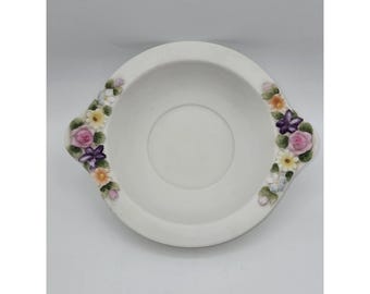 ヴィンテージ レフトン チャイナ 手描き花柄 ビスケット磁器 小物入れ 日本製