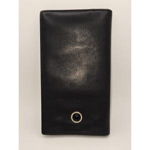 Bvgari Vintage Black Leather Long Wallet Bifold Card Holder Luxury Accessory