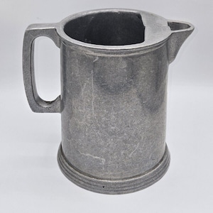 Vintage Carson Pewter Ice Stop Lip Large Water Pitcher 7.5"