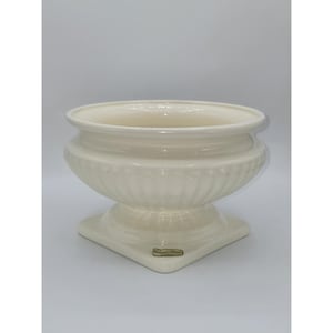 Haeger Floral Grecian Pedestal Urn Planter Ivory Ceramic Cachepot USA 8.5"