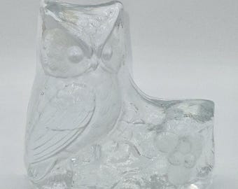 手彫りのグリーン翡翠フクロウ彫刻：クリスタルホームデコレーション