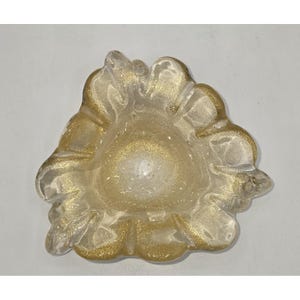 Murano Glass Gold Fleck Ashtray 4.5&quot;