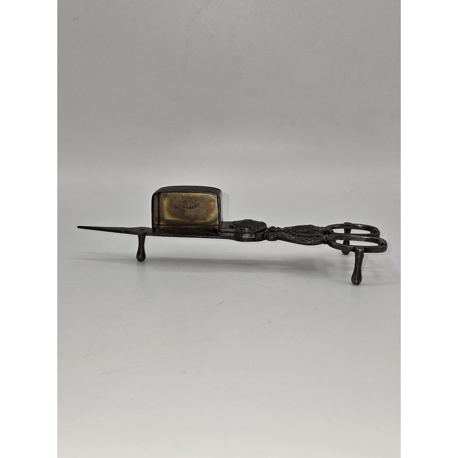 Antique Footed Ornate Candle Snuffer Scissors Wick Cutter  display picture 1