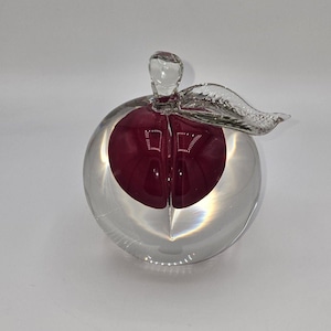 Alfredo Barbini Murano For Oggetti Signed Venetian Art Glass Apple Figurine