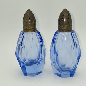 Depression Glass Light Blue Salt & Pepper Shakers