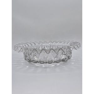 Dalzell Gilmore & Leighton Glass Co. EAPG 1892 Clear Reverse Torpedo Bowl 10.5&quot;