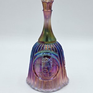 Fenton Plum Opalescent Iridized Frank L Fenton Founder Bell