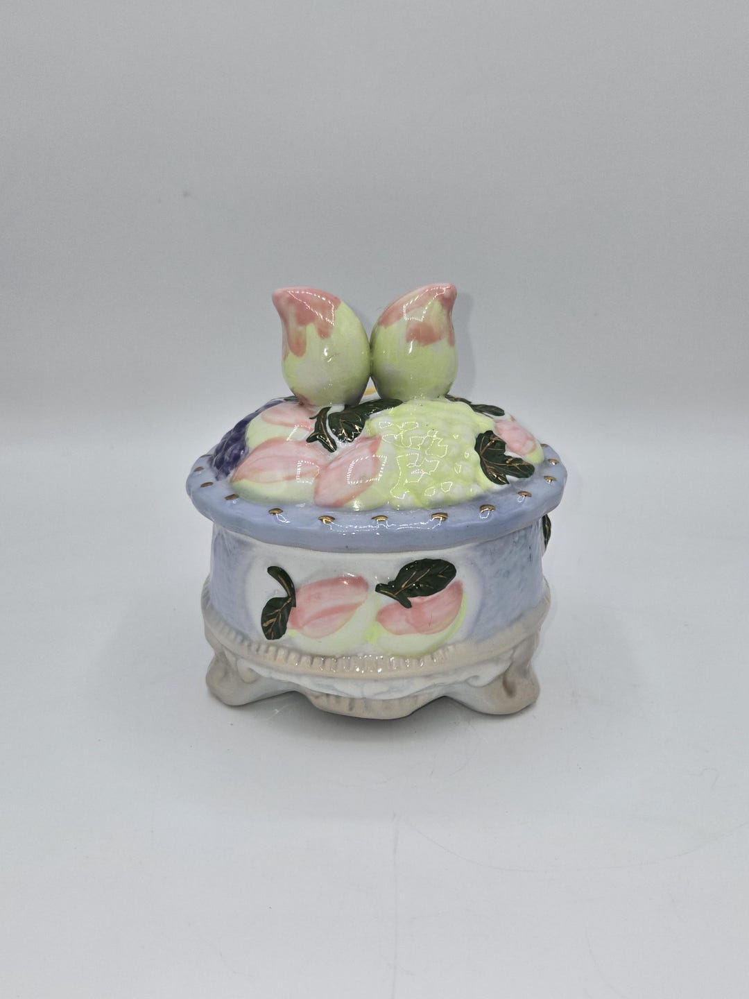 Vintage Peach Porcelain Trinket Dish Made in China - Etsy