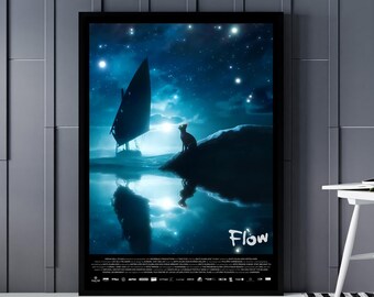 Flow Movie Poster: Black Cat Surrealist Film Art (Digital Download A1-A5)