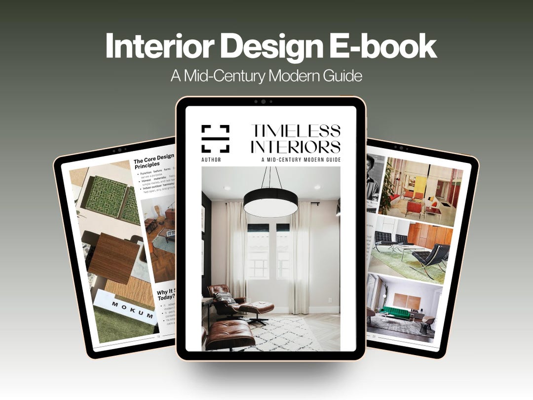 Mid-century Modern Interior Design Guide Canva Ebook Home Decor E-book ...