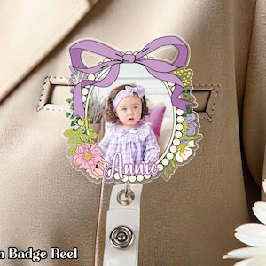 Customized Photo Badge Holder, Personalized Photo Badge Holder, Add Your Photo Badge Holder, ID Badge Buddy, Nurse Badge Reel, Gift For Mom