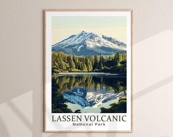 Lassen Volcanic National Park Poster PNG Datei, US National Park Drucke, Reise Liebhaber Geschenke, Nationalparks Cut Files, digitaler Download