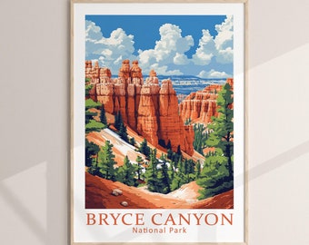 Bryce Canyon National Park posterbestand, US National Park prints, reizen minnaar geschenken, nationale parken gesneden bestanden, digitale download