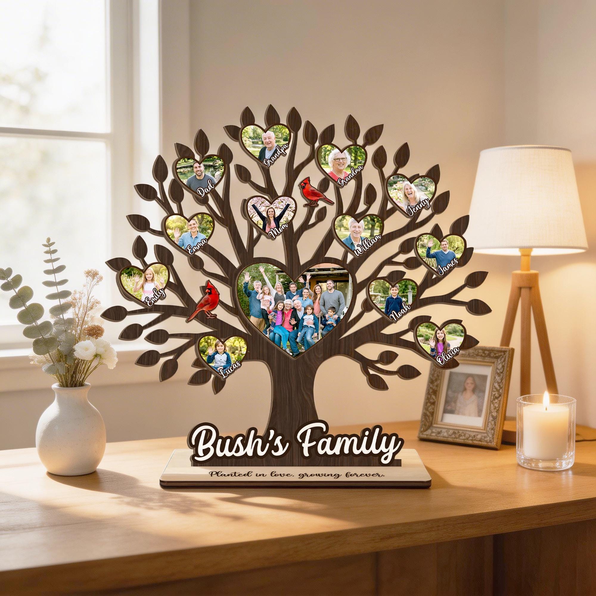 Customized Family Tree of Life Plaque Desk Sign, Personalized Family ...