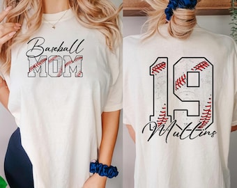 Customized Baseball Mom PNG, Custom Baseball Name With Number Png, Baseball Player Gift, Digital Download, Sublimation Design