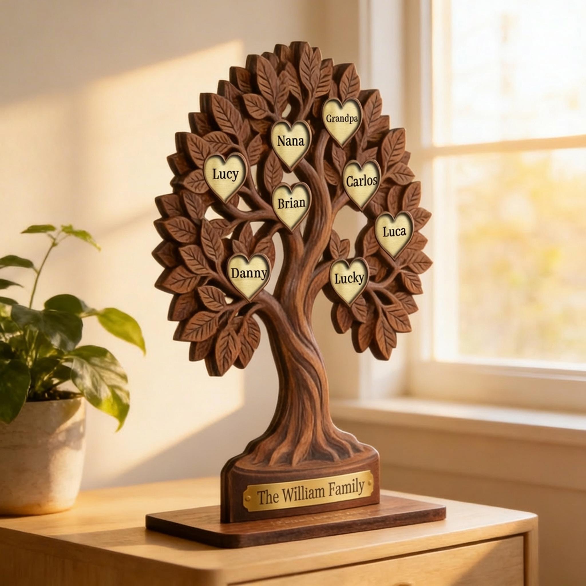 Custom Family Tree of Life Plaque Desk Sign, Personalized Family ...
