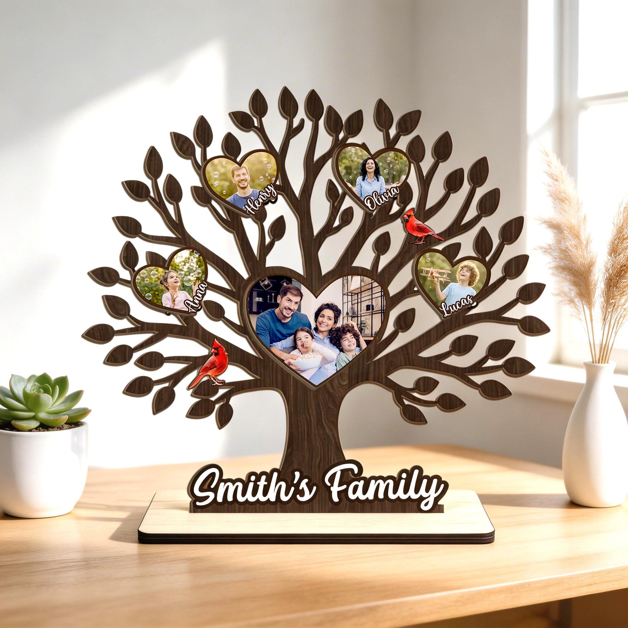 Customized Family Tree of Life Plaque Desk Sign, Personalized Family ...
