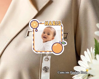 Personalized Photo Badge Holder, Customized Photo Badge Holder, Add Your Photo Badge Holder, ID Badge Buddy, Nurse Badge Reel, Gift For Mom