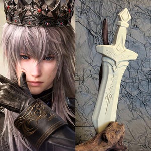 Love and Deepspace Xavier Sword Keychain | King of Darkknight | Fallen Crown | Otome Game Gift | Cosplay prop | 3D Print