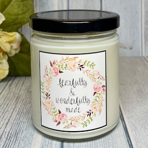 Angstig & Prachtig Gemaakt Hand Gegoten Soja Wax Kaars 9 oz Baby Shower Gift Kies uw geur Inspirerende / Scripture Aquarel