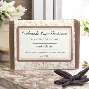 Creme Brulee Creamy Vanilla Soap Handcrafted Soap Homemade Soap Natural Soap Palm Free Soap Hot Process Soap