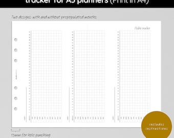 Planificador de hábitos anual de 365 días: Inserto desplegable A5 - Insertos imprimibles
