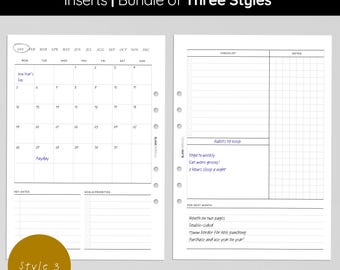 A5 Undated Monthly Planner Inserts | Minimalist Printable (PDF)