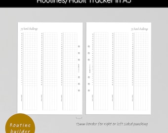 Printable 75 Hard Challenge Planner Insert: Minimalist A5 A4 (PDF Print)