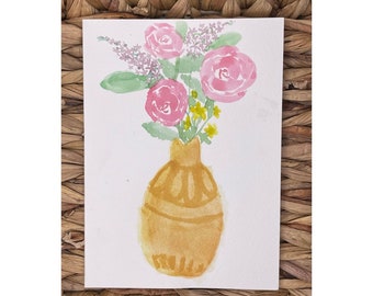 Original Hand Painted Watercolor Greeting Card Cardinal Birthday ...