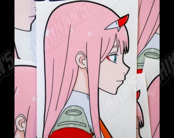 Zero Two 002 Peeker Sticker Waifu Decal 5"