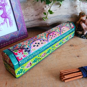 Indian Hand Painted Incense Burner Box
