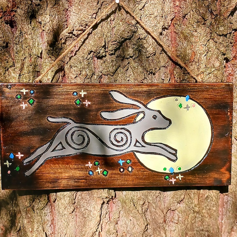 Hare and Moon Wall Plaque - Etsy