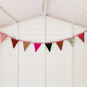 Handmade Recycled Sari Bunting | Double Sided