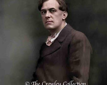 Aleister Crowley Retrato de color antiguo / Thelema / Misticismo / Ocultismo / Regalos esotéricos / Recuerdos de Crowley / Argenteum Astrum
