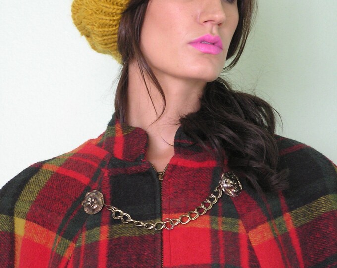 70’s Plaid Cape Wrap Jacket main image 0